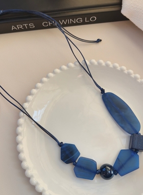 小众设计感皮绳毛衣链2026新款