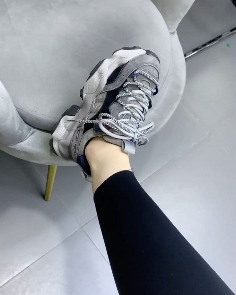 真皮老爹鞋女2024年春秋季休闲女鞋厚底百搭复古鞋运动单鞋ins潮