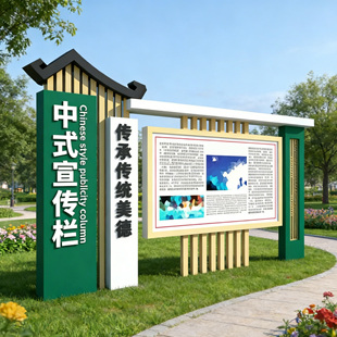 户外公园组装式室外企业文化长廊墙设计装饰村务公开栏宣传公告栏