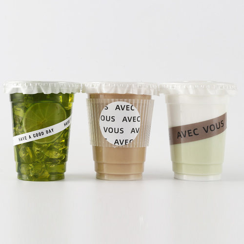 网红ins英文奶茶咖啡杯贴纸杯贴