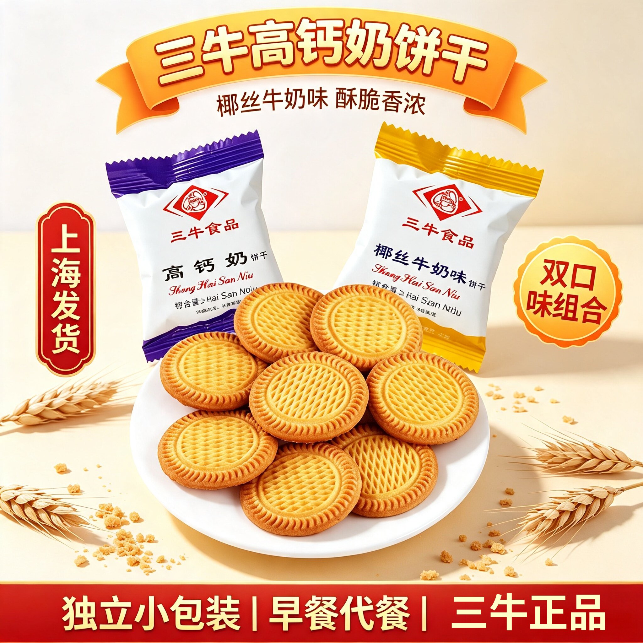 上海三牛饼干儿童零食营养代餐图片