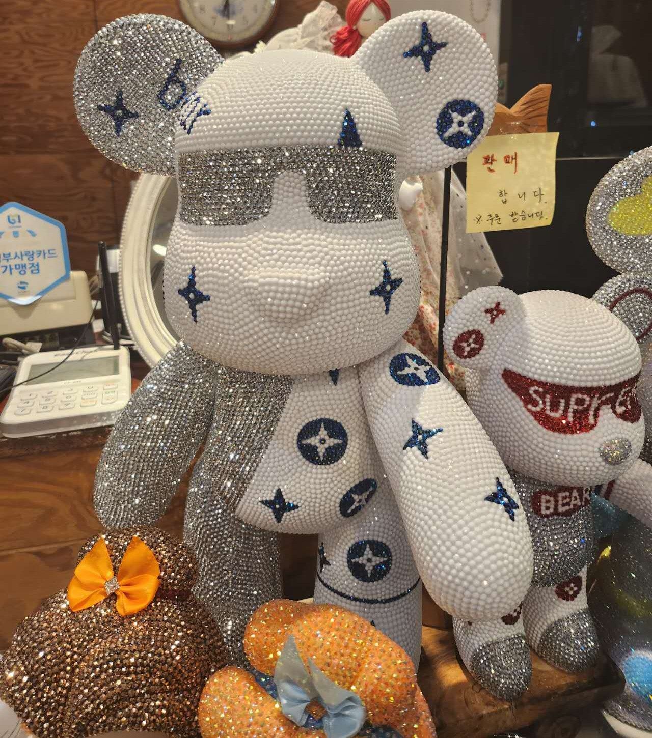 画画熊暴力熊diy手工贴钻熊粘钻材料包小熊送闺蜜女友祝福带图熊