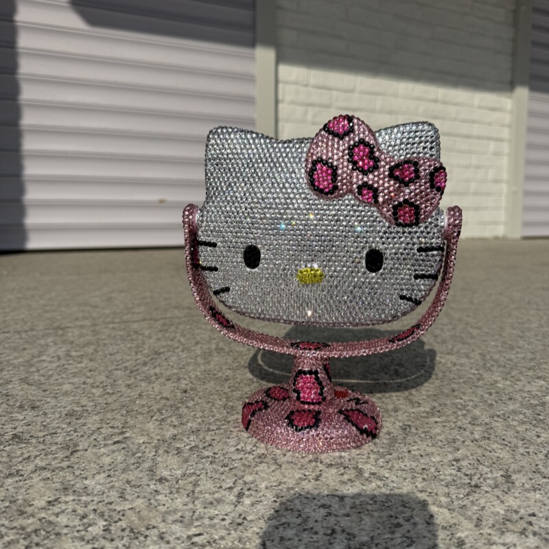 豹纹hellokitty猫DIY镜子贴钻