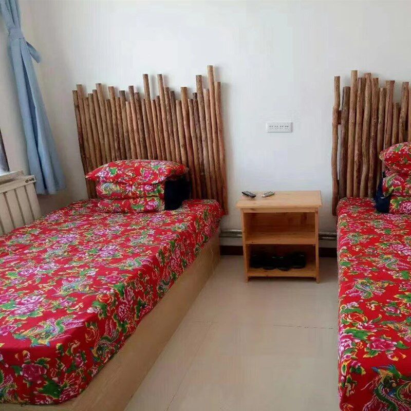 全棉民宿名人故居蓝印花蜡染东北大花厚布凤凰牡丹床单被褥四件套