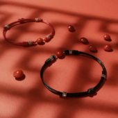 情侣手链定制刻字古代编织手链一对情侣款 红豆相思红绳女七夕礼物