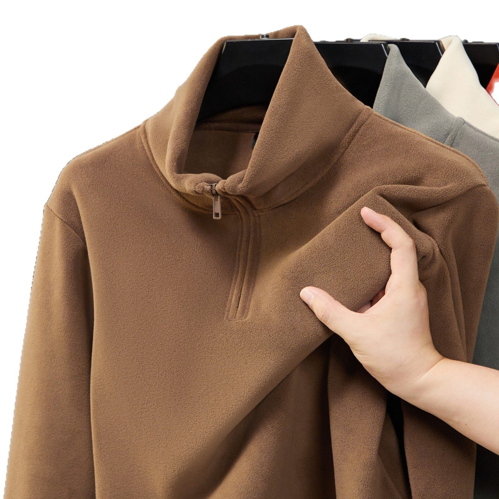 冬季多种男士颗粒绒加绒加厚保暖长袖外穿青年内搭半拉链立领卫衣,男装,卫衣,淘宝优惠券,粉丝福利购,淘宝优惠卷