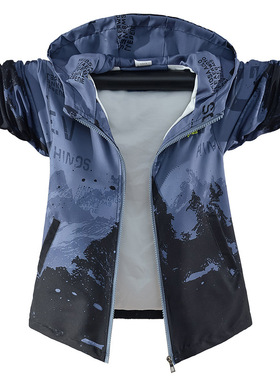 经典薄款男孩多种冬天外套新款洋气渐变休闲童装110-160cm冲锋衣