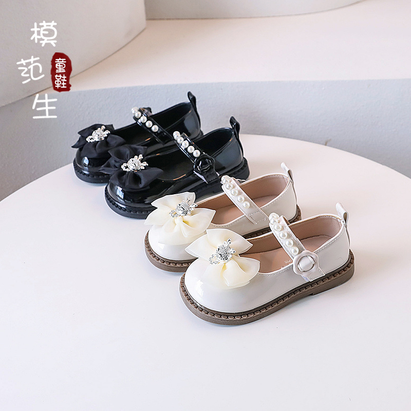 女童蝴蝶结洋气公主皮鞋