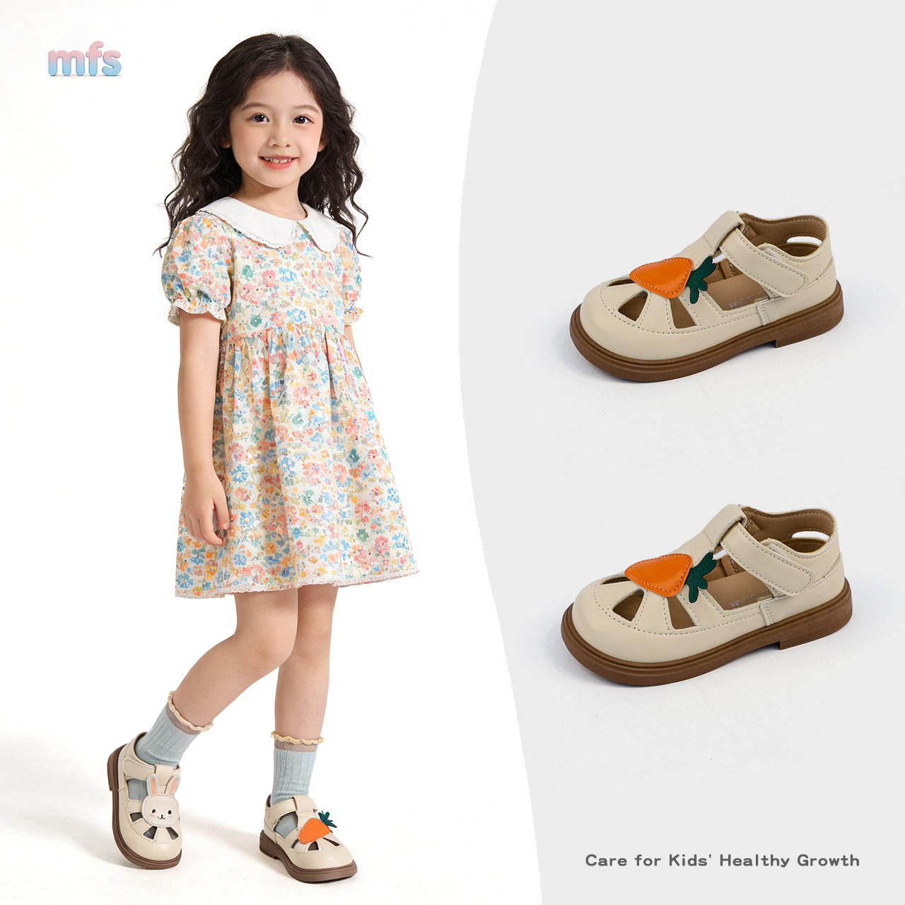 儿童包头镂空小皮鞋兔子卡通凉鞋2026春夏新款男女童时尚公主鞋子