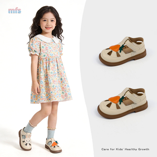 儿童包头镂空小皮鞋兔子卡通凉鞋2026春夏新款男女童时尚公主鞋子