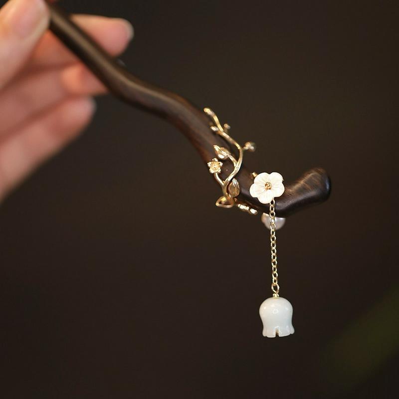 檀木发簪新中式日常盘发头饰汉服