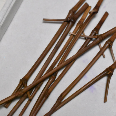 碳化实心竹枝茶针发簪diy汉服