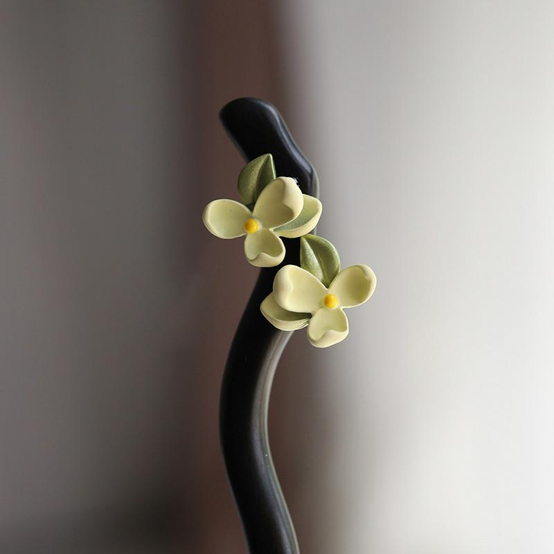 15cm短簪黑檀木发簪女气质盘发