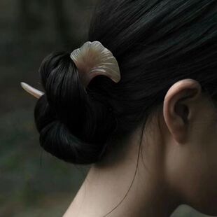 银杏叶发簪发钗发饰优雅旗袍配饰秋冬新中式簪子女盘发古风简约