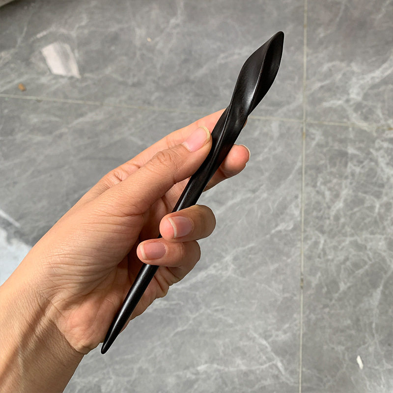 《四象归一》黑檀木手工雕刻发簪图片