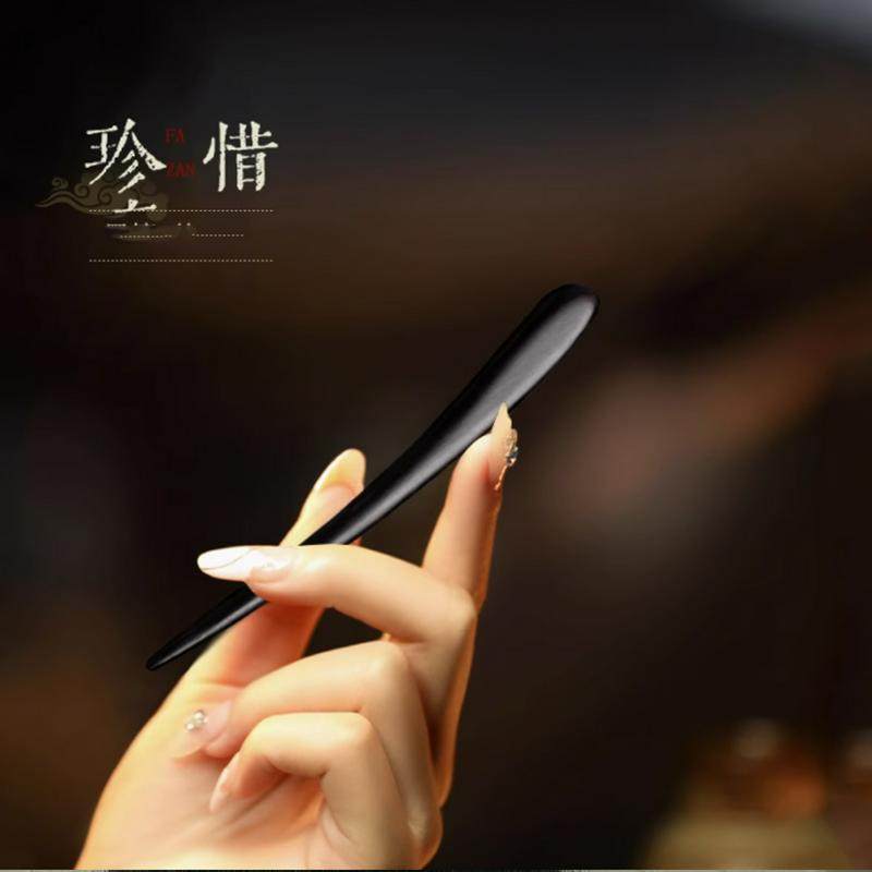 黑檀木发簪桃木古风盘发簪子简约现代木簪汉服旗袍新中式发钗发饰