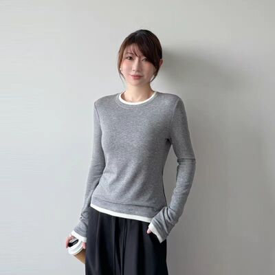 莱赛尔拼接运动长袖女