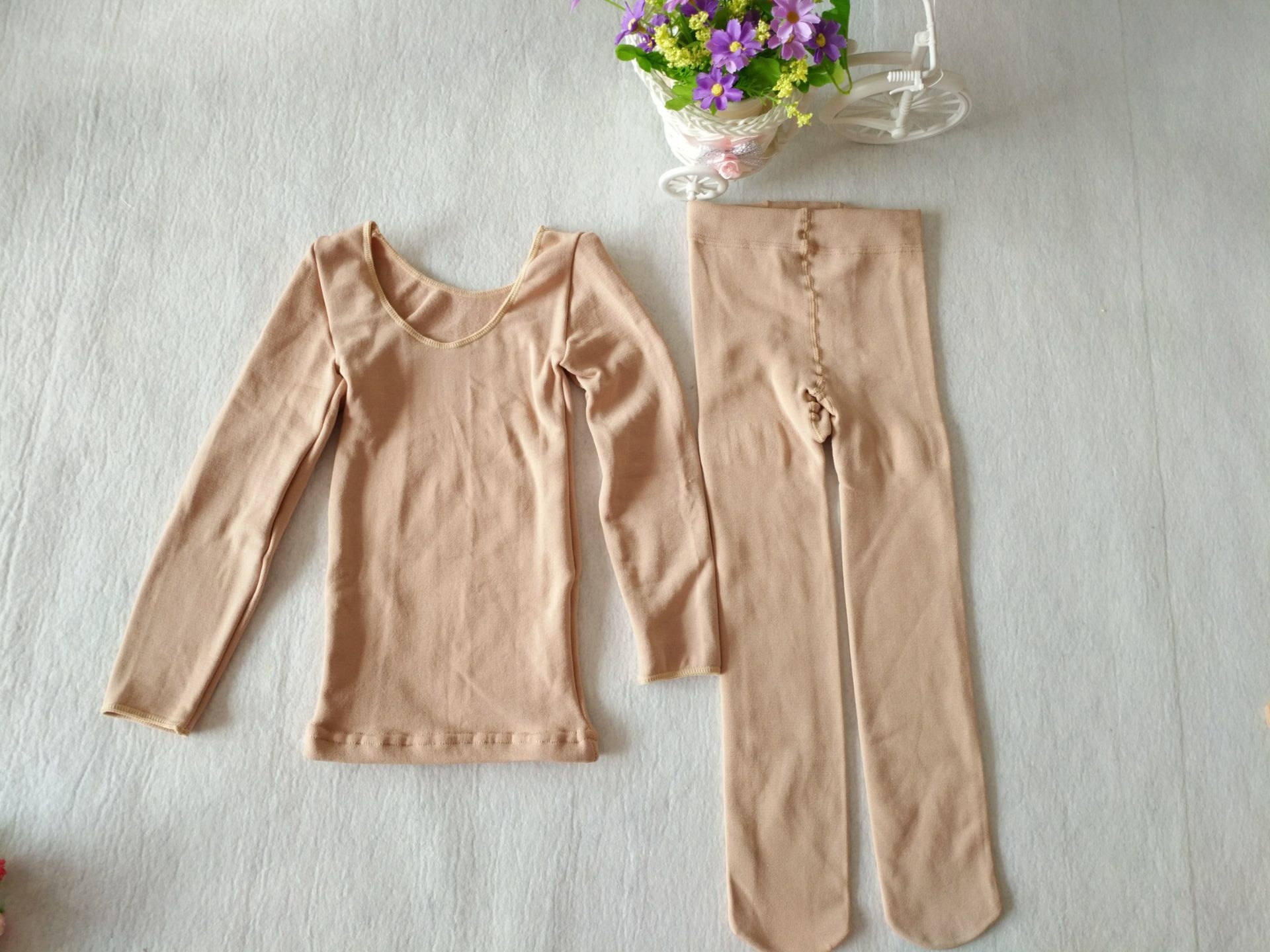 加绒加厚肤色舞蹈演出服打底衫