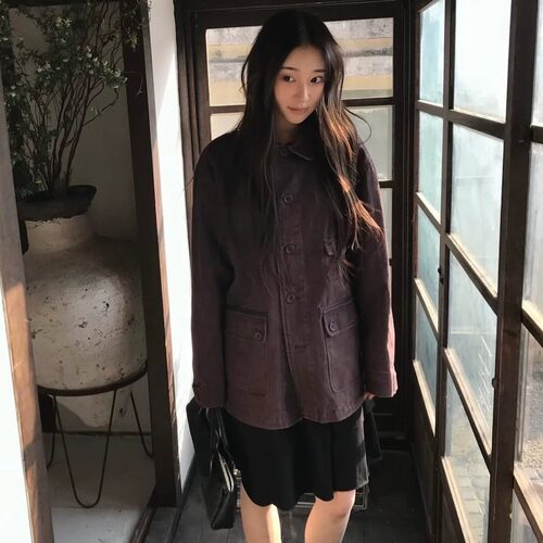 有货 尺寸跟新 有图复古做旧水洗翻领口袋工装夹克牛仔外套