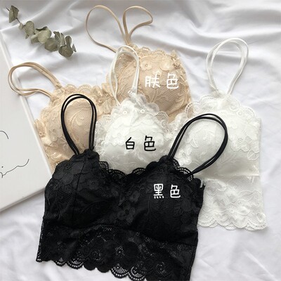 大码蕾丝小吊带背心女夏季2022新款胖MM网红爆款一体打底美背文胸