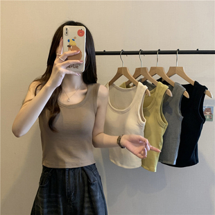 磨毛无袖 内搭打底衫 上衣美背内衣 西装 带胸垫一体小吊带背心女夏季