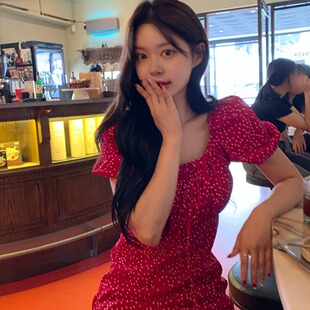 波点 短袖 连衣裙 夏日 韩国chic