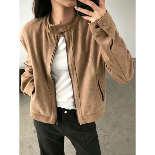 已出货   鹿皮绒棒球服帅气机车外套