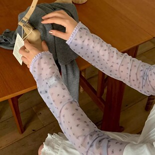 3色入秋冬内搭 甜美少女小心机袖口花边小高领网纱长袖T恤打底衫