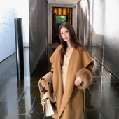 墨西哥冬日25冬新款 狐狸毛双面羊绒大衣高级感中长款 毛呢皮草