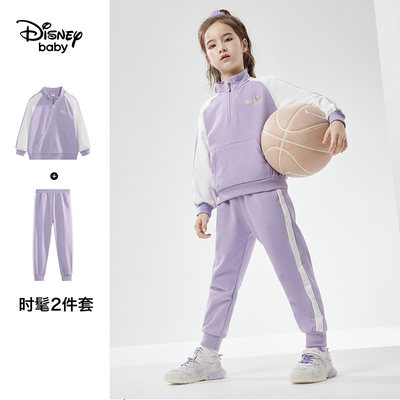 迪士尼童装旗舰店女童运动套装2022秋季男童长袖上衣长裤两件套