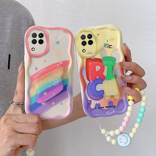 A52 A72手机壳M02 M12 适用Samsung三星A02S F12全包卡通可爱奶油边保护套 A32 F02S 防摔壳 A12