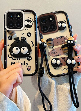 适用于Honor荣耀X6C手机壳NIC-LX1, NIC-LX2, NIC-LX3硅胶软防摔全包边保护套 创意卡通贴公仔情侣