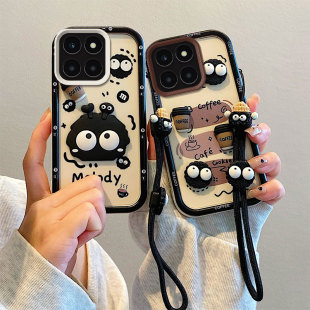 LX3硅胶软防摔全包边保护套 适用于Honor荣耀X6C手机壳NIC LX2 NIC 创意卡通贴公仔情侣 LX1