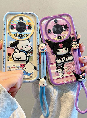 适用于Honor荣耀 X9D/ X70手机壳 MTN-NX1硅胶软防摔全包边保护套 创意卡通贴公仔情侣