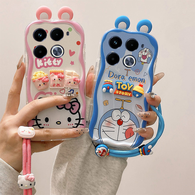 适用于Infinix Note 40 Pro 5G手机壳 X6851硅胶耳朵款奶油保护套 创意卡通贴公仔情侣