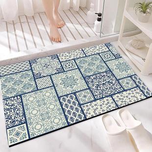 硅藻泥加厚吸水地垫浴室门口防滑脚垫卫生间洗手间耐脏民族风地垫