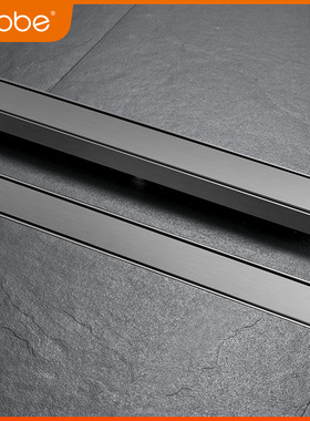 卡贝枪灰色隐形地漏防臭 卫生间长条淋浴304不锈钢长方形防反臭器