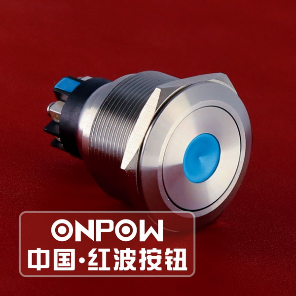 ONPOW红波按钮--25mm金属单点带灯接线柱按钮 GQ25-L-11■D/△/▲