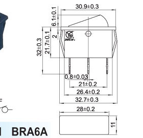 XW浙江创业电子--带灯船型开关 XW-604BA1