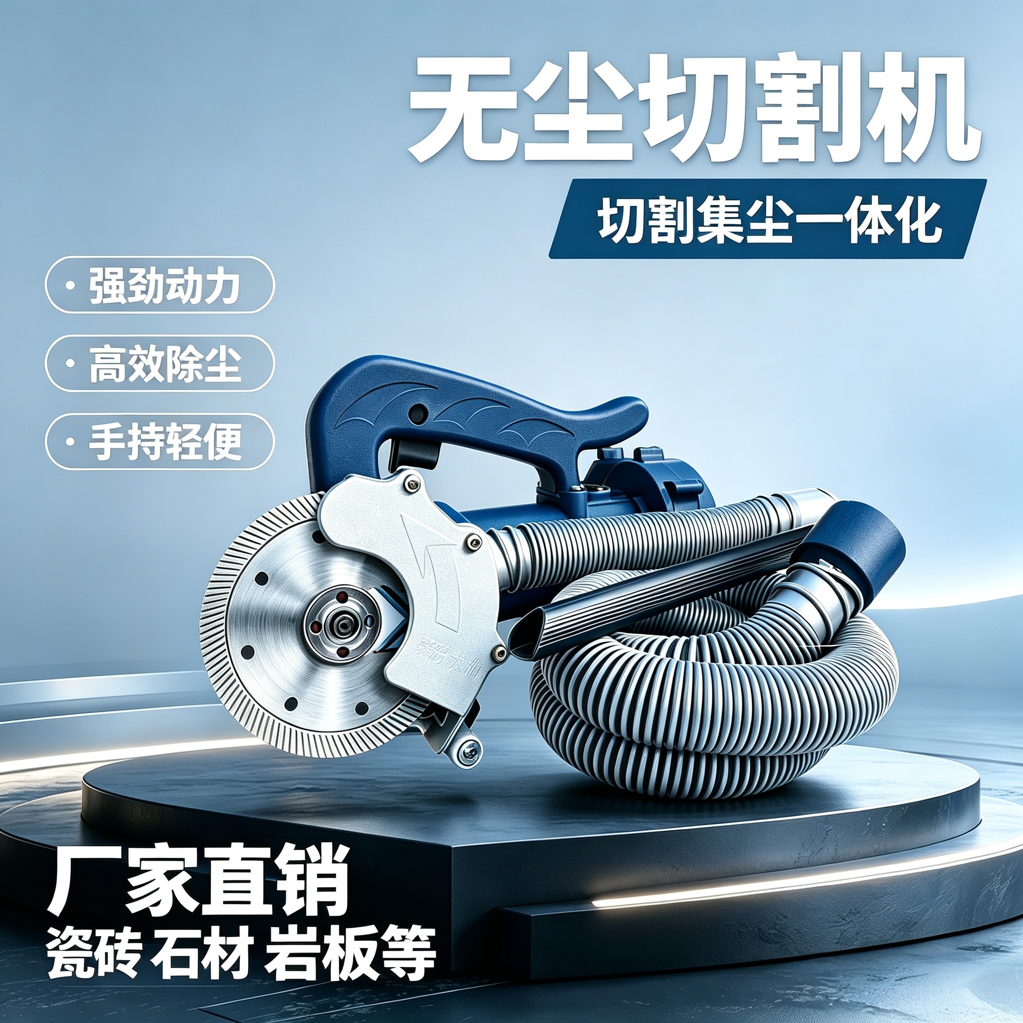 无尘切割机 切割除尘一体机切割机瓷砖石材角磨机手持式切割机