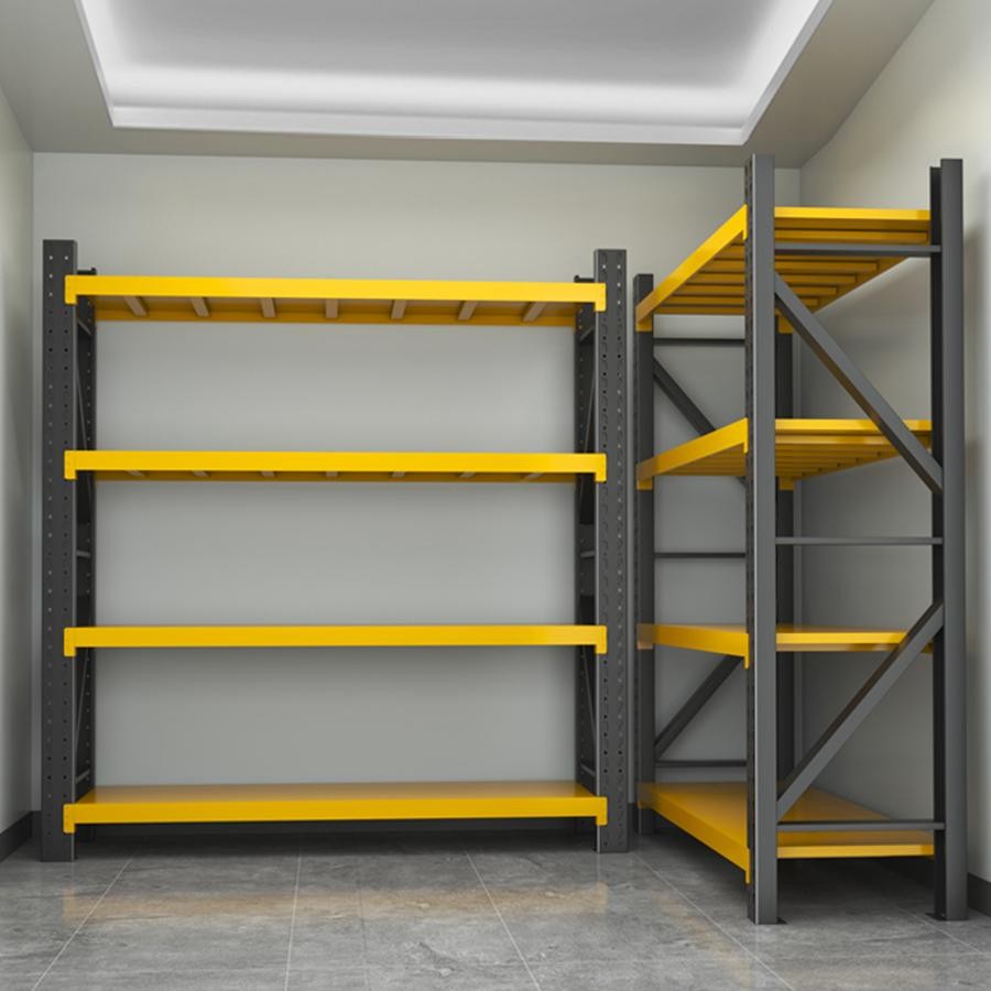 仓储货架黑色黑黄色多层铁架子