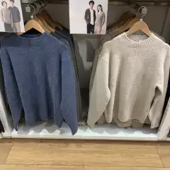 Fitting Room Japanese Style Autumn and Winter New Men's and Women's Clothing Soufflé Round Neck Knit Pullover Sweater Y471229