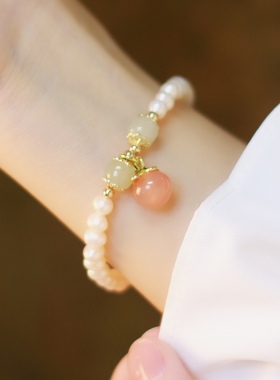 天然南红玛瑙手链女小众高级感