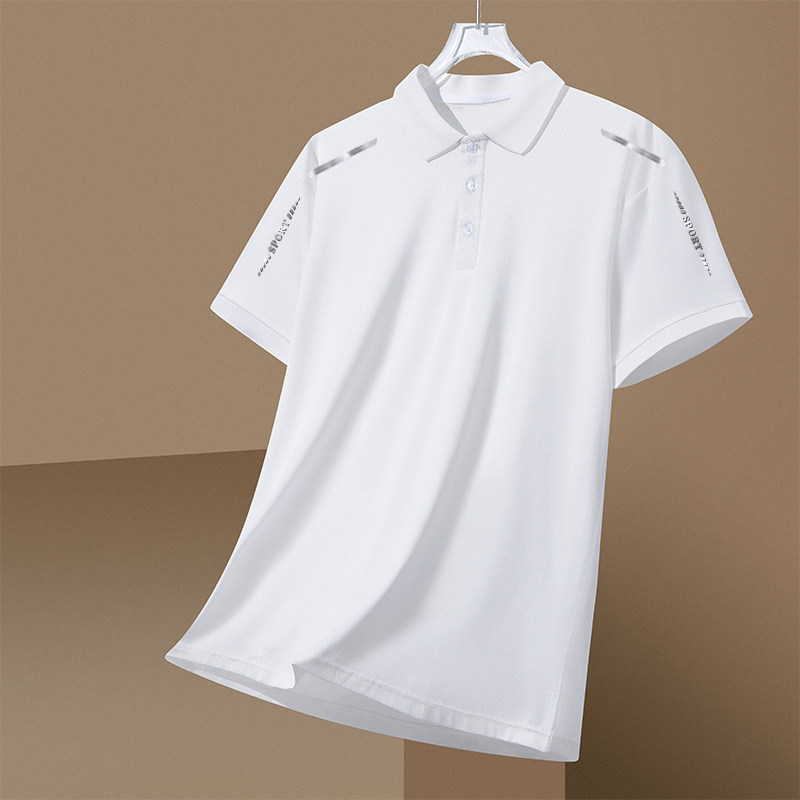 短袖T恤男夏季翻领弹力速干透气跑步上衣男士冰丝运动Polo衫百搭