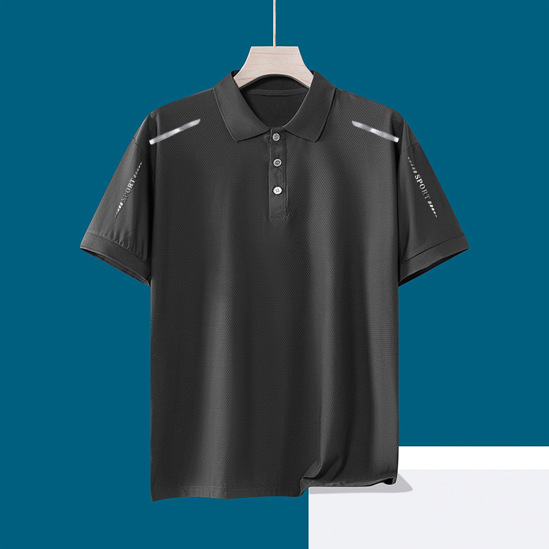 【聚氨免烫】冰丝夏款男士短袖商务T恤POLO抗皱中青年通勤上衣