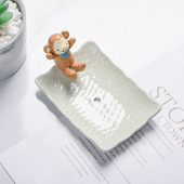 创意动物海豚猴兔青蛙皂碟沥水皂托浴室卫生间可爱卡通儿童香皂盒