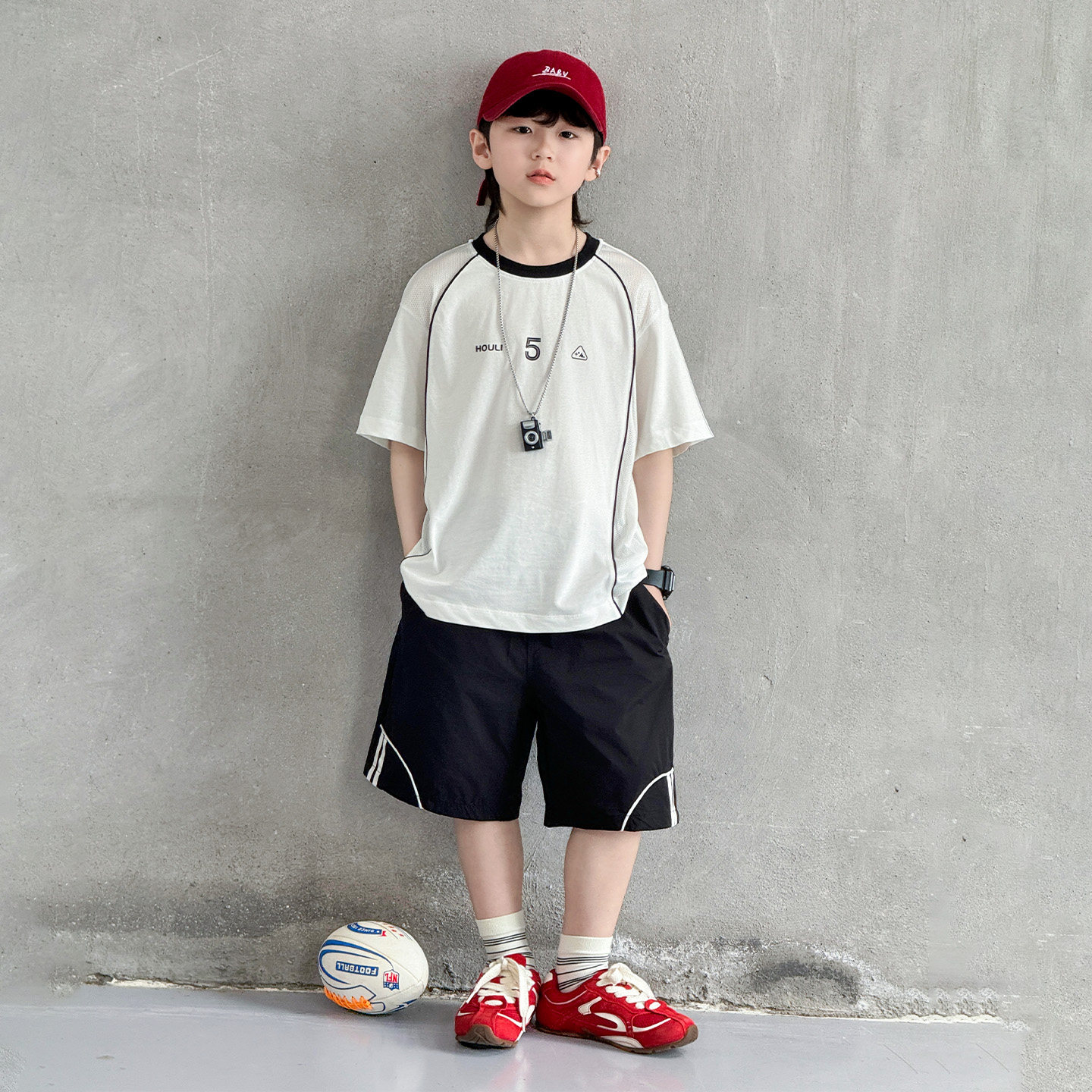 男童夏季套装2026新款夏装短袖中大儿童男孩夏款酷帅气时髦薄款潮