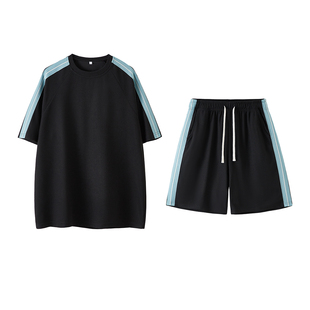 P38控69 潮牌休闲运动痞帅百搭两件套TZ2552 冰丝运动套装 男夏季