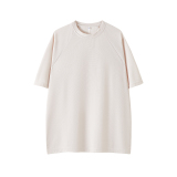 2千件冰晶格220g2026春款短袖T恤高街拼接圆领白底T2552特P12，男装T恤，电商A030-1