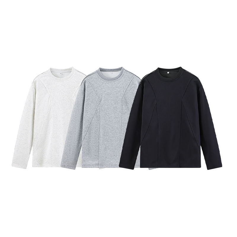 2000件+320g新款设计感宽松长袖拉链T恤白底T2603P28，男装T恤，电商A030-1